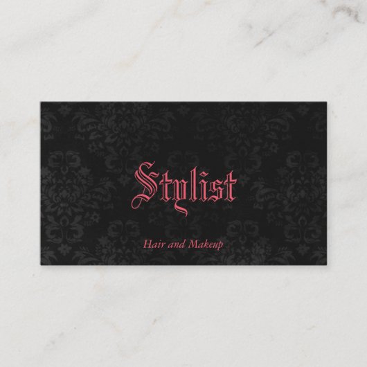 カスタム色フランスのゴシックDamask Stylistテンプレート 名刺 (正面)