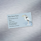 カスタム色ブルー素晴らしヘロンバード マグネット名刺 (インサイチュ)
