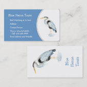 カスタム色ブルー素晴らしヘロンバード 名刺 (正面/裏面)