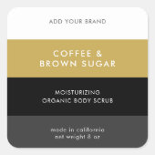 カスタム色ブロックモダン製品ラベル スクエアシール (正面)