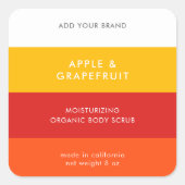 カスタム色ブロックモダン製品ラベル スクエアシール (正面)