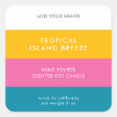 カスタム色ブロックモダン製品ラベル スクエアシール (正面)