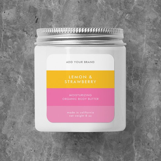 カスタム色ブロックモダン製品ラベル スクエアシール