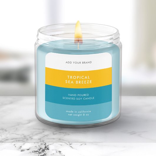 カスタム色ブロックモダン製品ラベル スクエアシール