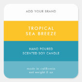 カスタム色ブロックモダン製品ラベル スクエアシール (正面)