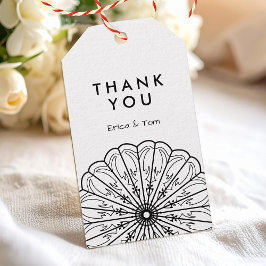 カスタム色ミニマモダンリストフローラ ギフトタグ