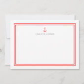 カスタム色モダンクラシックいかりパーソナライズされた ノートカード (正面)