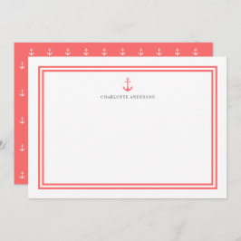 カスタム色モダンクラシックいかりパーソナライズされた ノートカード