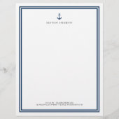 カスタム色モダンクラシックいかりパーソナライズされた レターヘッド (正面)