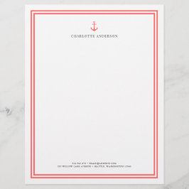 カスタム色モダンクラシックいかりパーソナライズされた レターヘッド