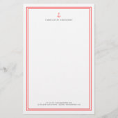 カスタム色モダンクラシックいかりパーソナライズされた 便箋 (正面)