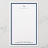 カスタム色モダンクラシックいかりパーソナライズされた 便箋 (正面)