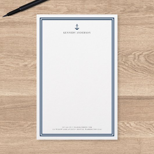 カスタム色モダンクラシックいかりパーソナライズされた 便箋