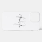 カスタム色モノグモダンパーソナライズされたラムと名前 iPhoneケース (裏面横)