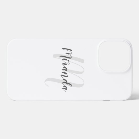 カスタム色モノグモダンパーソナライズされたラムと名前 iPhoneケース (裏面横)