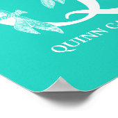 カスタム色名モノグラム文字Qドラゴンフライ・アート ポスター (角)