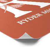 カスタム色名モノグラム文字Rドラゴンフライアート ポスター (角)