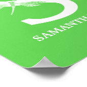 カスタム色名モノグラム文字Sドラゴンフライ・アート ポスター (角)