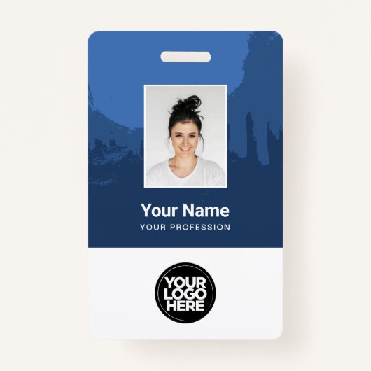 カスタム色彩の鮮やか社員の写真、Qrコード、ロゴ、名前 バッジ (正面)