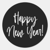 カスタム色手描き台本ハッピーニューイヤー ラウンドシール (正面)