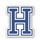 カスタム色文字Hスポーティ大学フォントアルファベット シール (正面)