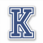 カスタム色文字Kスポーティ大学フォントアルファベット シール (正面)