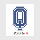 カスタム色文字Qスポーティ大学フォントアルファベット シール (シート)