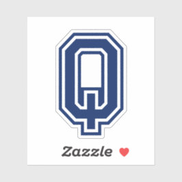 カスタム色文字Qスポーティ大学フォントアルファベット シール