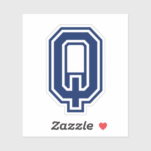 カスタム色文字Qスポーティ大学フォントアルファベット シール (シート)