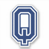カスタム色文字Qスポーティ大学フォントアルファベット シール (正面)