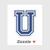 カスタム色文字Uスポーティ大学フォントアルファベット シール (シート)