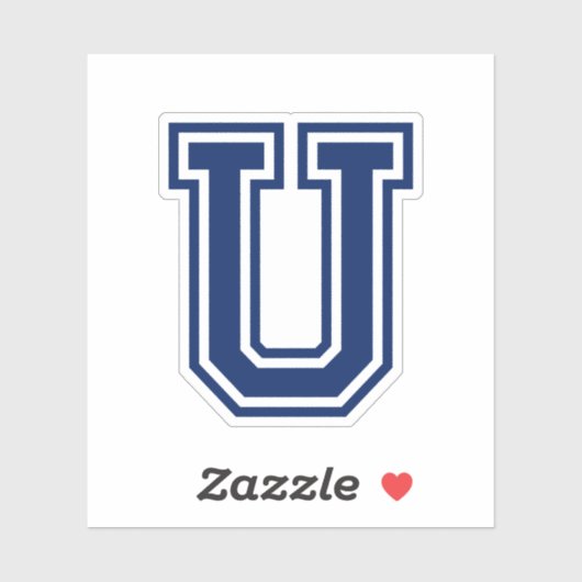 カスタム色文字Uスポーティ大学フォントアルファベット シール (シート)