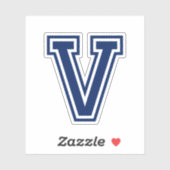 カスタム色文字Vスポーティ大学フォントアルファベット シール (シート)