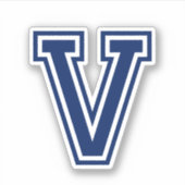 カスタム色文字Vスポーティ大学フォントアルファベット シール (正面)