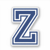 カスタム色文字Zスポーティ大学フォントアルファベット シール (正面)