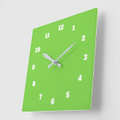 カスタム色番号フォントパーソナライズされた緑 スクエア壁時計 (傾斜)