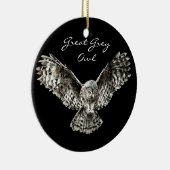 カスタム色素晴らし灰色フクロウ鳥、動物 セラミックオーナメント (右)