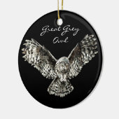 カスタム色素晴らし灰色フクロウ鳥、動物 セラミックオーナメント (左)