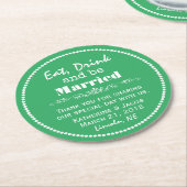 カスタム色結婚様 ラウンドペーパーコースター (アングル)