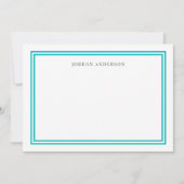 カスタム色縁どと白ストライプ色パーソナライズされた ノートカード (正面)