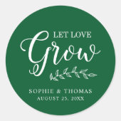 カスタム色葉結婚の愛が育つ ラウンドシール (正面)