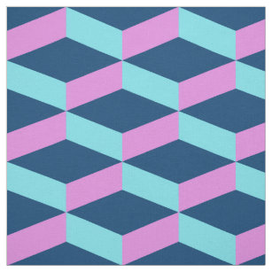 カスタム色3D正方形の幾何学的プリントパターン ファブリック