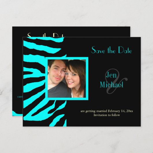 カスタム色!!Zebra日付写真を保存 案内ポストカード (正面/裏面)