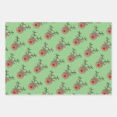 カスタム色Rudolfトナカイの漫画クリスマス ラッピングペーパーシート (正面2)