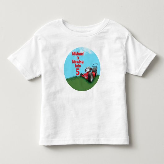 カスタム芝刈機誕生日 トドラーTシャツ (正面)
