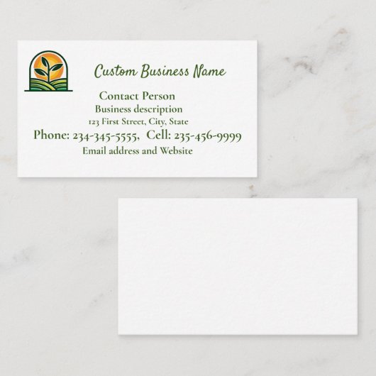 カスタム芝生景観名刺 名刺 (正面/裏面)