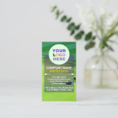 カスタム芝生気にと造園ロゴ 名刺 (スタンド正面)