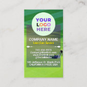 カスタム芝生気にと造園ロゴ 名刺 (正面)