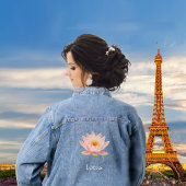 カスタム花と編集可能文字 デニムジャケット