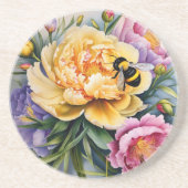 カスタム花と蜂のコースター設計 コースター (正面)